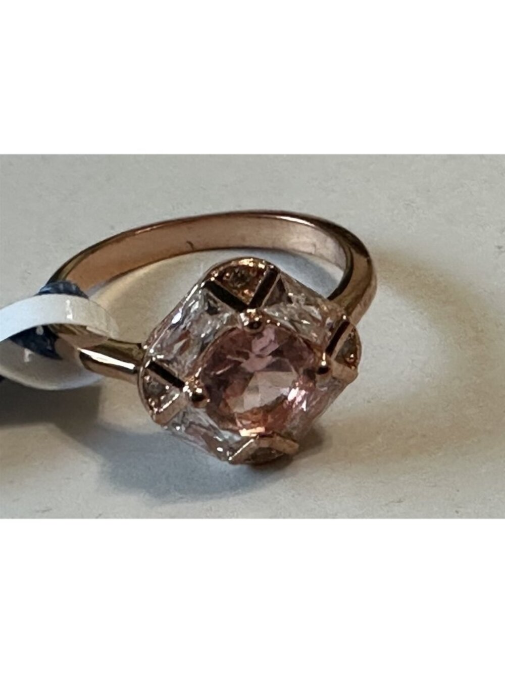 Contessa Di Capri Sterling Silver Ring Champagne CZ Size 8 NEW